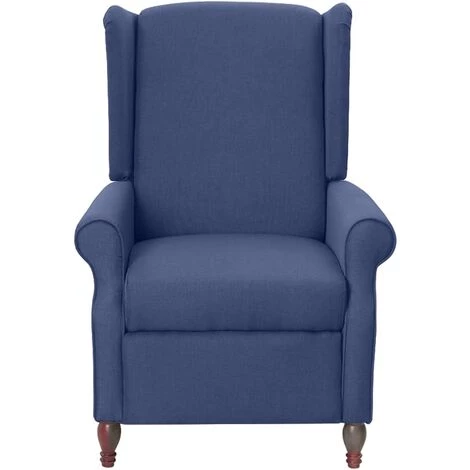 Fauteuil Inclinable Bleu Tissu VidaXL 4 Fauteuil Inclinable Bleu Tissu VidaXL â Image 2