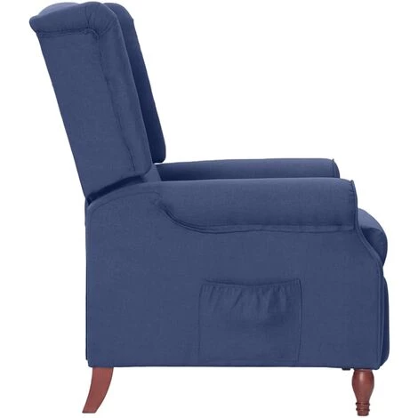 Fauteuil Inclinable Bleu Tissu VidaXL 5 Fauteuil Inclinable Bleu Tissu VidaXL â Image 3