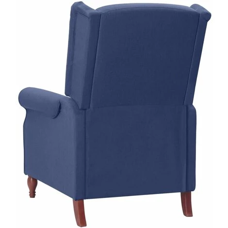 Fauteuil Inclinable Bleu Tissu VidaXL 6 Fauteuil Inclinable Bleu Tissu VidaXL â Image 4