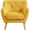 BAïTA Fauteuil SCANDI En Tissu Jaune Avec Pieds En Bois - Jaune 2 BAïTA Fauteuil SCANDI En Tissu Jaune Avec Pieds En Bois - Jaune -Pas Cher Fauteuil Magasin 59336688 1
