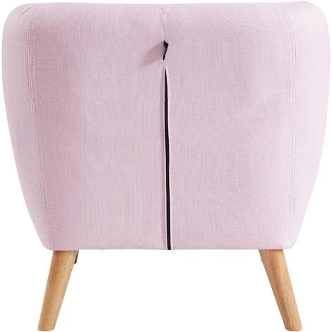 BAïTA Fauteuil SCANDI En Tissu Rose Avec Pieds En Bois - Rose 6 BAïTA Fauteuil SCANDI En Tissu Rose Avec Pieds En Bois - Rose – Image 4