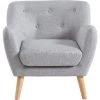 BAïTA Fauteuil SCANDI En Tissu Gris Avec Pieds En Bois - Gris -Pas Cher Fauteuil Magasin 59336694 1