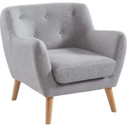 BAïTA Fauteuil SCANDI En Tissu Gris Avec Pieds En Bois - Gris 9 BAïTA Fauteuil SCANDI En Tissu Gris Avec Pieds En Bois - Gris -Pas Cher Fauteuil Magasin 59336694 3