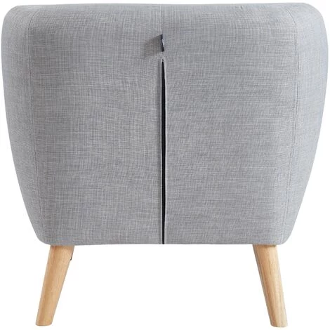 BAïTA Fauteuil SCANDI En Tissu Gris Avec Pieds En Bois - Gris 7 BAïTA Fauteuil SCANDI En Tissu Gris Avec Pieds En Bois - Gris – Image 5