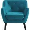 BAïTA Fauteuil SCANDI En Velours Bleu Avec Pieds En Bois - Bleu 1 BAïTA Fauteuil SCANDI En Velours Bleu Avec Pieds En Bois - Bleu -Pas Cher Fauteuil Magasin 59336711 1