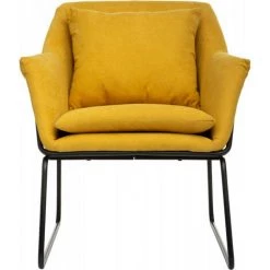 Fauteuil En Velours "Chet" Atmosphera - Moutarde -Pas Cher Fauteuil Magasin 59418789 2
