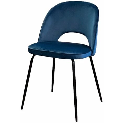 Chaise En Velours Design "Gabriella" Opjet - Bleu Royal 3 Chaise En Velours Design "Gabriella" Opjet - Bleu Royal