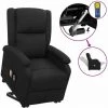 VidaXL Fauteuil Releveur Inclinable De Massage Noir Tissu - Noir -Pas Cher Fauteuil Magasin 59423243 1