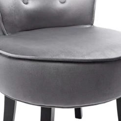 JOORRT Fauteuil Crapaud En Velours Gris -Pas Cher Fauteuil Magasin 59603504 3