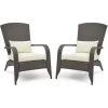 Lot De 2 Fauteuil De Salon En Résine Tressée Chaise D'appoint Relaxaion , Dossier Haut Avec Coussins Confortable - Mondeer 2 Lot De 2 Fauteuil De Salon En Résine Tressée Chaise D'appoint Relaxaion , Dossier Haut Avec Coussins Confortable - Mondeer -Pas Cher Fauteuil Magasin 59610248 1