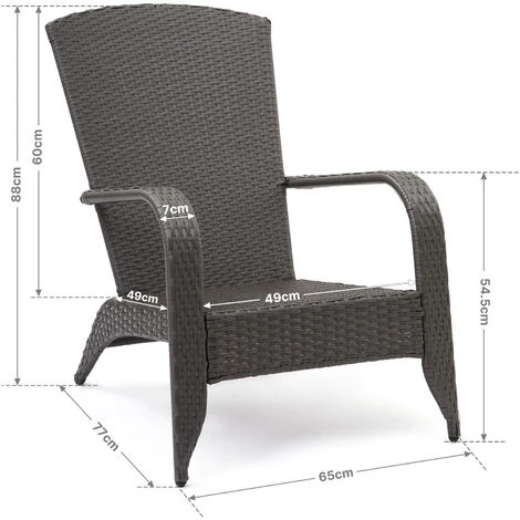 Lot De 2 Fauteuil De Salon En Résine Tressée Chaise D'appoint Relaxaion , Dossier Haut Avec Coussins Confortable - Mondeer 4 Lot De 2 Fauteuil De Salon En Résine Tressée Chaise D'appoint Relaxaion , Dossier Haut Avec Coussins Confortable - Mondeer – Image 2