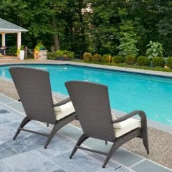 Lot De 2 Fauteuil De Salon En Résine Tressée Chaise D'appoint Relaxaion , Dossier Haut Avec Coussins Confortable - Mondeer 10 Lot De 2 Fauteuil De Salon En Résine Tressée Chaise D'appoint Relaxaion , Dossier Haut Avec Coussins Confortable - Mondeer -Pas Cher Fauteuil Magasin 59610248 4