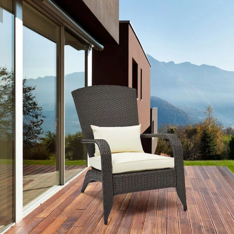 Lot De 2 Fauteuil De Salon En Résine Tressée Chaise D'appoint Relaxaion , Dossier Haut Avec Coussins Confortable - Mondeer 7 Lot De 2 Fauteuil De Salon En Résine Tressée Chaise D'appoint Relaxaion , Dossier Haut Avec Coussins Confortable - Mondeer – Image 5