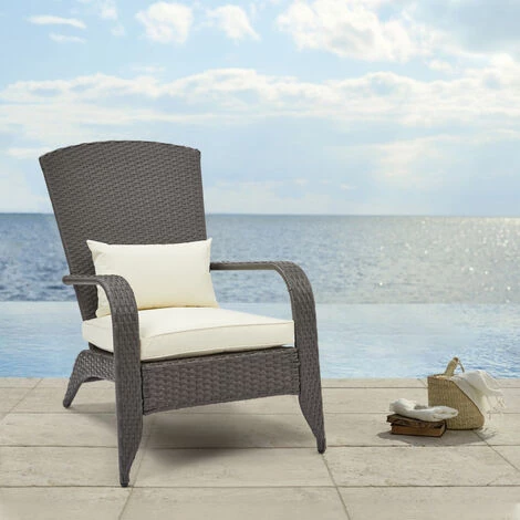 Fauteuil De Salon En Résine Tressée Chaise D'appoint Relaxaion , Dossier Haut Avec Coussins Confortable - Mondeer 5 Fauteuil De Salon En Résine Tressée Chaise D'appoint Relaxaion , Dossier Haut Avec Coussins Confortable - Mondeer â Image 3