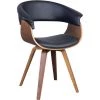 FURNMOD DESIGN YOUR SPACE Fauteuil Burrow En Bois De Noyer Et Coussin En Similicuir | Noir - Noir 2 FURNMOD DESIGN YOUR SPACE Fauteuil Burrow En Bois De Noyer Et Coussin En Similicuir | Noir - Noir -Pas Cher Fauteuil Magasin 59661135 1