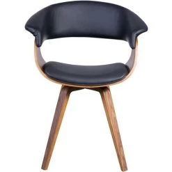 FURNMOD DESIGN YOUR SPACE Fauteuil Burrow En Bois De Noyer Et Coussin En Similicuir | Noir - Noir 5 FURNMOD DESIGN YOUR SPACE Fauteuil Burrow En Bois De Noyer Et Coussin En Similicuir | Noir - Noir -Pas Cher Fauteuil Magasin 59661135 2