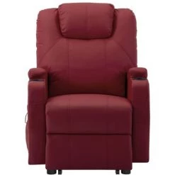 VidaXL Fauteuil Releveur Inclinable Bordeaux Similicuir - Rouge 10 VidaXL Fauteuil Releveur Inclinable Bordeaux Similicuir - Rouge -Pas Cher Fauteuil Magasin 59674398 4