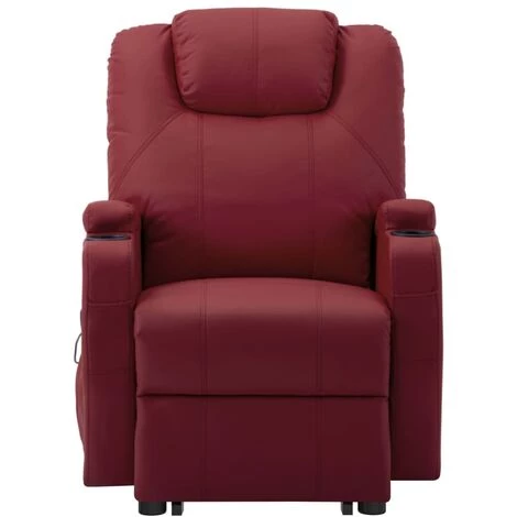 VidaXL Fauteuil Releveur Inclinable Bordeaux Similicuir - Rouge 6 VidaXL Fauteuil Releveur Inclinable Bordeaux Similicuir - Rouge – Image 4