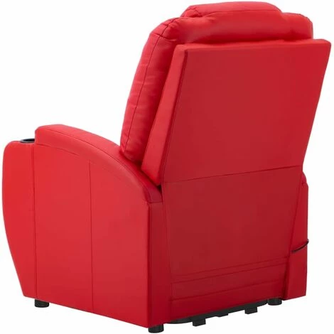 VidaXL Fauteuil Releveur Inclinable Rouge Similicuir - Rouge 7 VidaXL Fauteuil Releveur Inclinable Rouge Similicuir - Rouge – Image 5