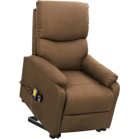 VidaXL Fauteuil Releveur Inclinable De Massage Taupe Tissu - Taupe 4 VidaXL Fauteuil Releveur Inclinable De Massage Taupe Tissu - Taupe – Image 2