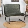 DIMEHOUSE Paris Fauteuil Industriel Vert Velours - Vert
