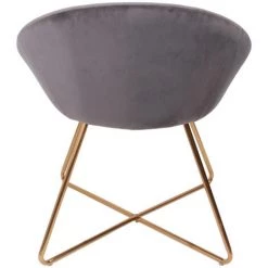 Fauteuil Design En Acier Inoxydable Coloris Gris - Dim : H71 X L58 X P84 Cm -PEGANE -Pas Cher Fauteuil Magasin 59742257 4