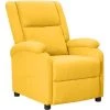 Fauteuil Inclinable Tissu Jaune VidaXL -Pas Cher Fauteuil Magasin 59744536 1