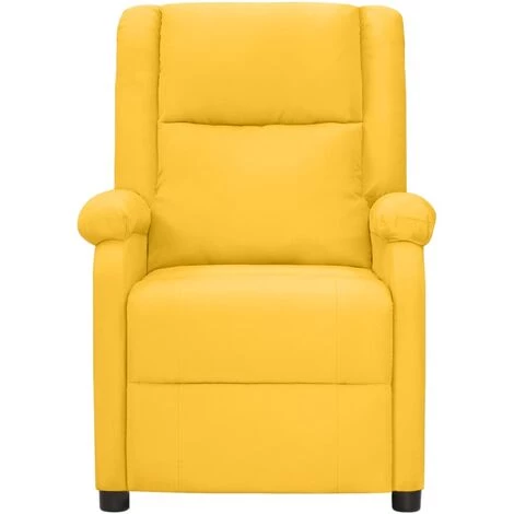 Fauteuil Inclinable Tissu Jaune VidaXL 4 Fauteuil Inclinable Tissu Jaune VidaXL – Image 2