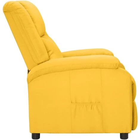 Fauteuil Inclinable Tissu Jaune VidaXL 5 Fauteuil Inclinable Tissu Jaune VidaXL – Image 3