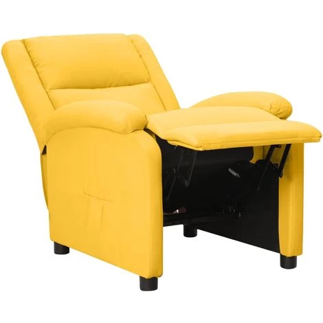 Fauteuil Inclinable Tissu Jaune VidaXL 7 Fauteuil Inclinable Tissu Jaune VidaXL – Image 5