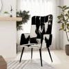 YOUTHUP Chaise à Oreilles Poilue Noir Et Blanc Cuir Véritable - Noir -Pas Cher Fauteuil Magasin 59761050 1