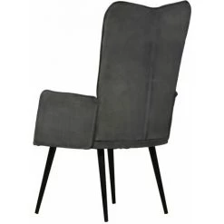 YOUTHUP Chaise à Oreilles Noir Toile - Noir -Pas Cher Fauteuil Magasin 59761386 5