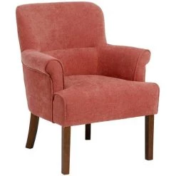 NATACHA.B Fauteuil Scandinave En Tissu Chenille Nollis | Terracotta - Terracotta