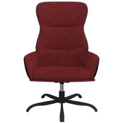 Chaise De Relaxation Rouge Bordeaux Tissu VidaXL 9 Chaise De Relaxation Rouge Bordeaux Tissu VidaXL -Pas Cher Fauteuil Magasin 59819221 3