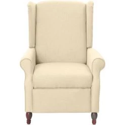 Fauteuil De Massage Inclinable Crème Tissu VidaXL -Pas Cher Fauteuil Magasin 59819376 2