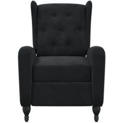 INLIFE Fauteuil De Massage Inclinable Noir Velours -Pas Cher Fauteuil Magasin 59848205 3