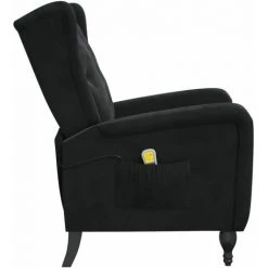 INLIFE Fauteuil De Massage Inclinable Noir Velours -Pas Cher Fauteuil Magasin 59848205 4