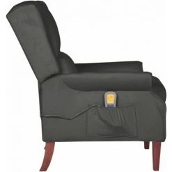 INLIFE Fauteuil De Massage Inclinable Gris Foncé Velours 10 INLIFE Fauteuil De Massage Inclinable Gris Foncé Velours -Pas Cher Fauteuil Magasin 59848862 4