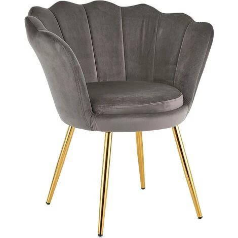 Baroni Home Fauteuil Rembourré Avec Dossier En Velours Gris Avec Pieds En Or, Fauteuil De Salon Et Chambre à Coucher, Super Confortable, Fauteuil Relax 69 X 71 X 84 Cm 3 Baroni Home Fauteuil Rembourré Avec Dossier En Velours Gris Avec Pieds En Or, Fauteuil De Salon Et Chambre à Coucher, Super Confortable, Fauteuil Relax 69 X 71 X 84 Cm