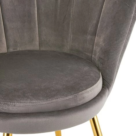 Baroni Home Fauteuil Rembourré Avec Dossier En Velours Gris Avec Pieds En Or, Fauteuil De Salon Et Chambre à Coucher, Super Confortable, Fauteuil Relax 69 X 71 X 84 Cm 4 Baroni Home Fauteuil Rembourré Avec Dossier En Velours Gris Avec Pieds En Or, Fauteuil De Salon Et Chambre à Coucher, Super Confortable, Fauteuil Relax 69 X 71 X 84 Cm – Image 2