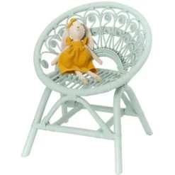 Amadeus - Fauteuil Paon Rotin Bleu Ciel - Bleu