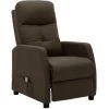 GROSMONDE 65 X 97 X 100 Cm Fauteuil Inclinable De Massage Tissu Electrique Maison Marron -Pas Cher Fauteuil Magasin 59999971 1