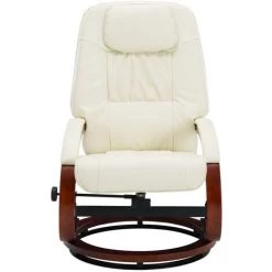 NOVA Fauteuil Reculté Avec Des Pas En Cuir écologique Diverses Couleurs Fauteuil Inclinable Avec Repose-pied Blanc Cassé Similicuir -Pas Cher Fauteuil Magasin 60018883 5