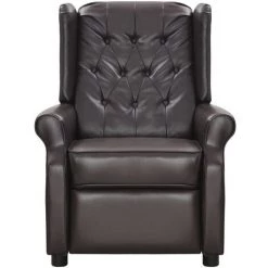 VidaXL Fauteuil De Massage Inclinable Similicuir Brillant Marron - Brun -Pas Cher Fauteuil Magasin 60029752 2