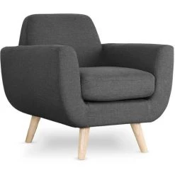 Paris Prix - Fauteuil Design "miramas" 81cm Gris Foncé