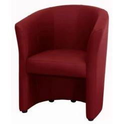 AUTRES Fauteuil Cabriolet Simili Rouge - L 59 X P 63 X H 77 Cm - ARCADE