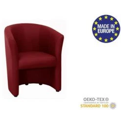 AUTRES Fauteuil Cabriolet Simili Rouge - L 59 X P 63 X H 77 Cm - ARCADE -Pas Cher Fauteuil Magasin 60044246 3