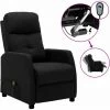 Topdeal Fauteuil Inclinable électrique De Massage Noir Tissu FF3073608_FR