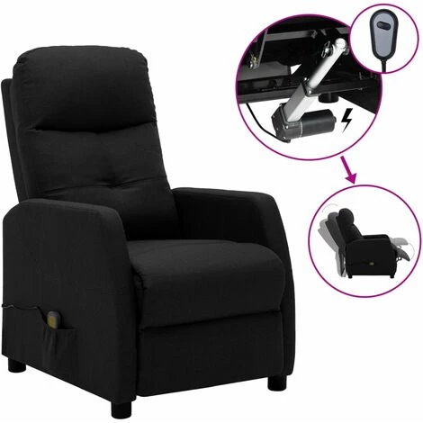 Topdeal Fauteuil Inclinable électrique De Massage Noir Tissu FF3073608_FR 3 Topdeal Fauteuil Inclinable électrique De Massage Noir Tissu FF3073608_FR