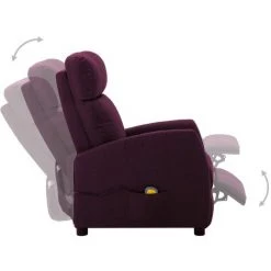 Topdeal Fauteuil De Massage Inclinable électrique Violet Tissu FF3073653_FR -Pas Cher Fauteuil Magasin 60046930 3